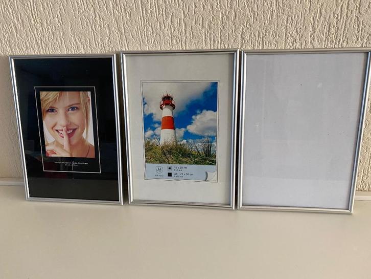 3 Fotolijst 21 x 30 cm.zilverkleur, Audio, Tv en Foto, Fotografie | Fotolijsten, Zo goed als nieuw, Ophalen of Verzenden