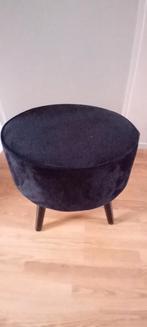 Ronde velours hocker / voetenbankje (49 cm) - Houten pootjes, Minder dan 50 cm, Rond, Minder dan 50 cm, Ophalen of Verzenden