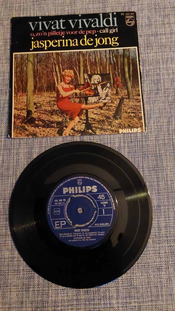 single EP  Jasperina de Jong - Vivat Vivaldi - 1965, Gebruikt, 7 inch, Ophalen of Verzenden, EP