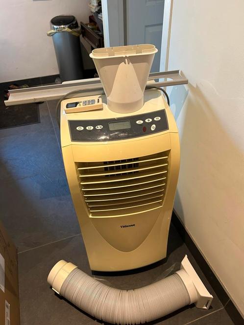 Mobiele airco met afstandsbediening, Witgoed en Apparatuur, Airco's, Gebruikt, Mobiele airco, Minder dan 60 m³, 3 snelheden of meer