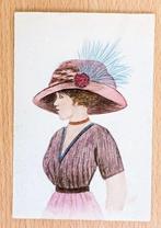 A379 H. ABAHOUNI ca. 1920 Tekening Dame met hoed en veer, Ophalen of Verzenden