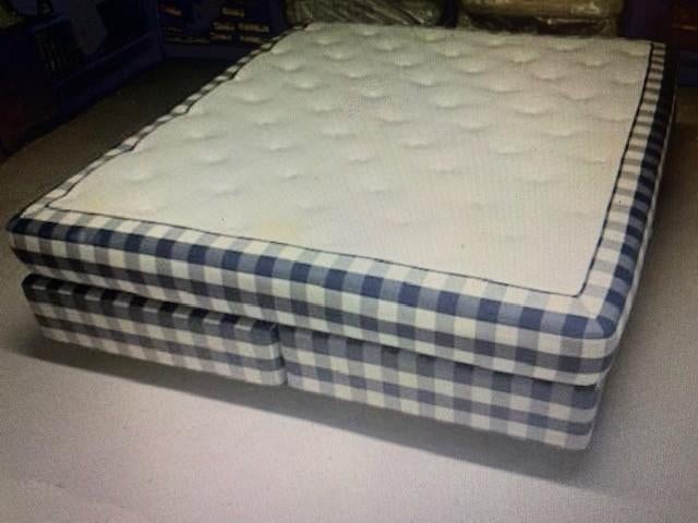 Hastens Luxuria wegens scheiding, Huis en Inrichting, Ophalen, Blauw, 210 cm, Tweepersoons