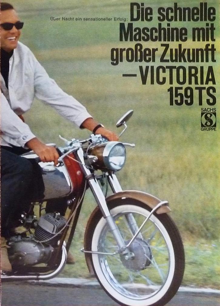 Folder VICTORIA 159TS/ Mokick 139 1966, Fietsen en Brommers, Handleidingen en Instructieboekjes, Gebruikt, Ophalen of Verzenden