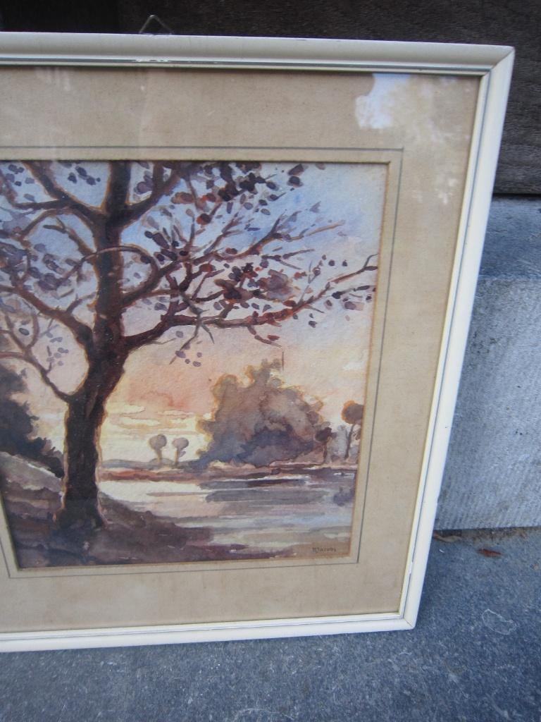 5 Mooie aquarell.Boerder/Natuur, Om uw huis te Versieren., Antiek en Kunst, Ophalen of Verzenden