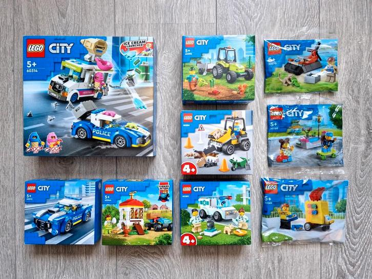 9 LEGO City sets, nieuw | O.a. #60314 #60312 #60344 #60390, Kinderen en Baby's, Speelgoed | Duplo en Lego, Nieuw, Lego, Complete set