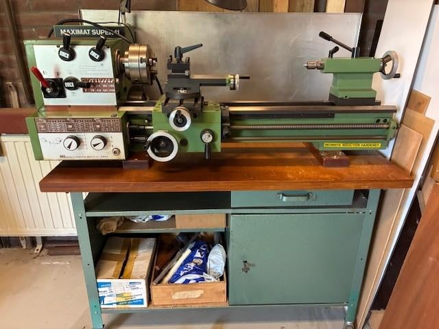 Draaibank Emco Maximat Super 11 - Zo goed als nieuw, Ophalen of Verzenden, Zo goed als nieuw, Metaaldraaibank, 500 tot 1000 mm
