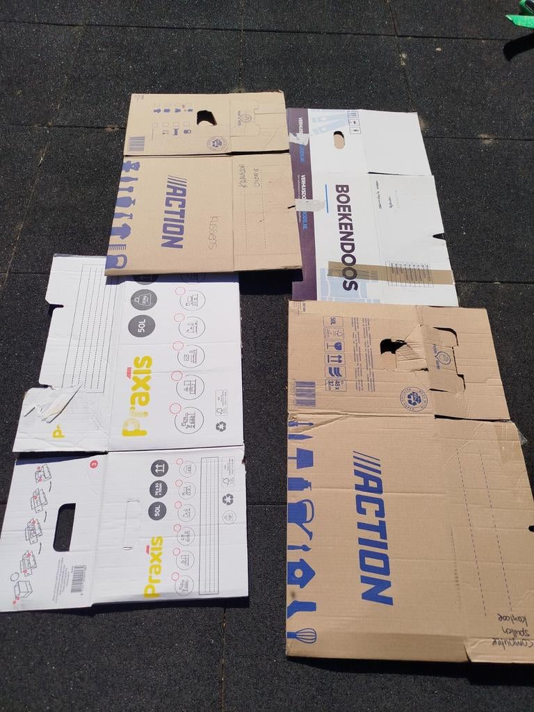 4 verhuisdozen, 40 tot 60 cm, 50 tot 75 cm, Ophalen of Verzenden, 35 tot 50 cm