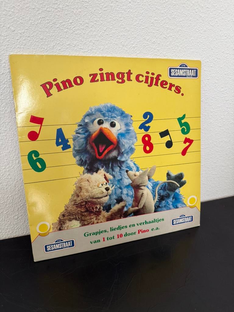 Vinyl lp sesamstraat Pino zingt cijfers, Cd's en Dvd's, Vinyl | Kinderen en Jeugd, Ophalen, Gebruikt, Verhaal of Sprookje, 6 tot 9 jaar