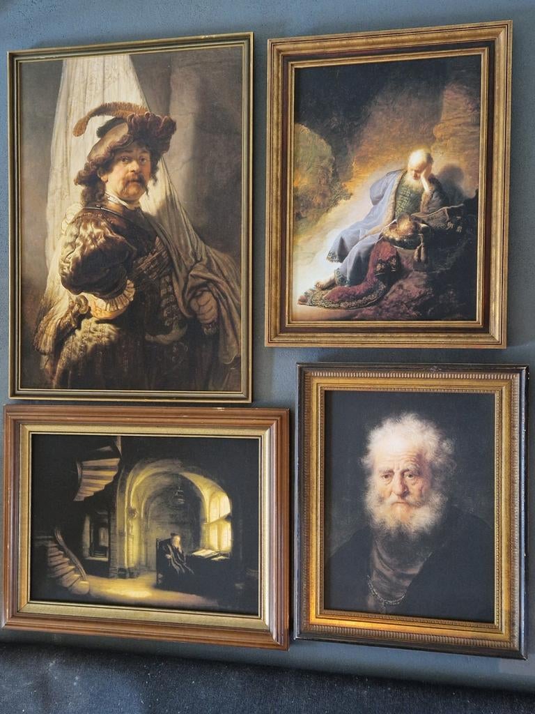 4 verschillende schilderijen Rembrandt en Salomon Koninck, Antiek en Kunst, Ophalen