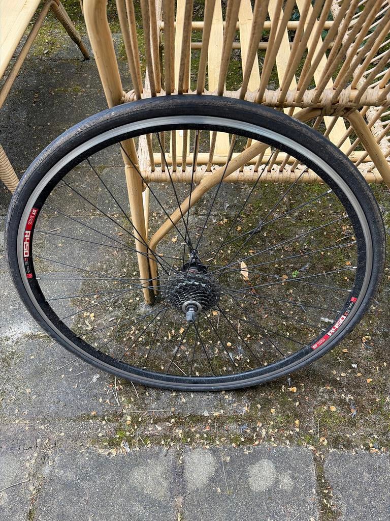 Gebruikt DT Swiss R450 achterwiel met cassette, Fietsen en Brommers, Fietsonderdelen, Gebruikt, Aluminium, Racefiets, Ophalen