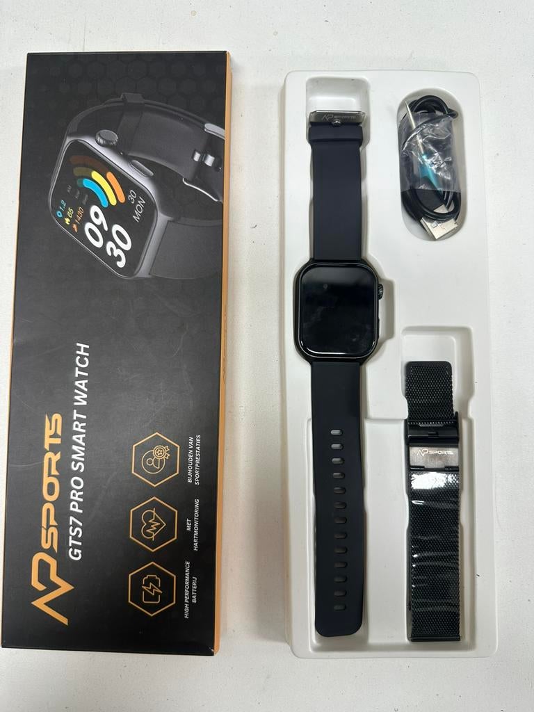 GTS7 Pro Smartwatch | Hartslag & Sport | Nieuwstaat |, Zwart, Ophalen of Verzenden, Zo goed als nieuw, Hoogte