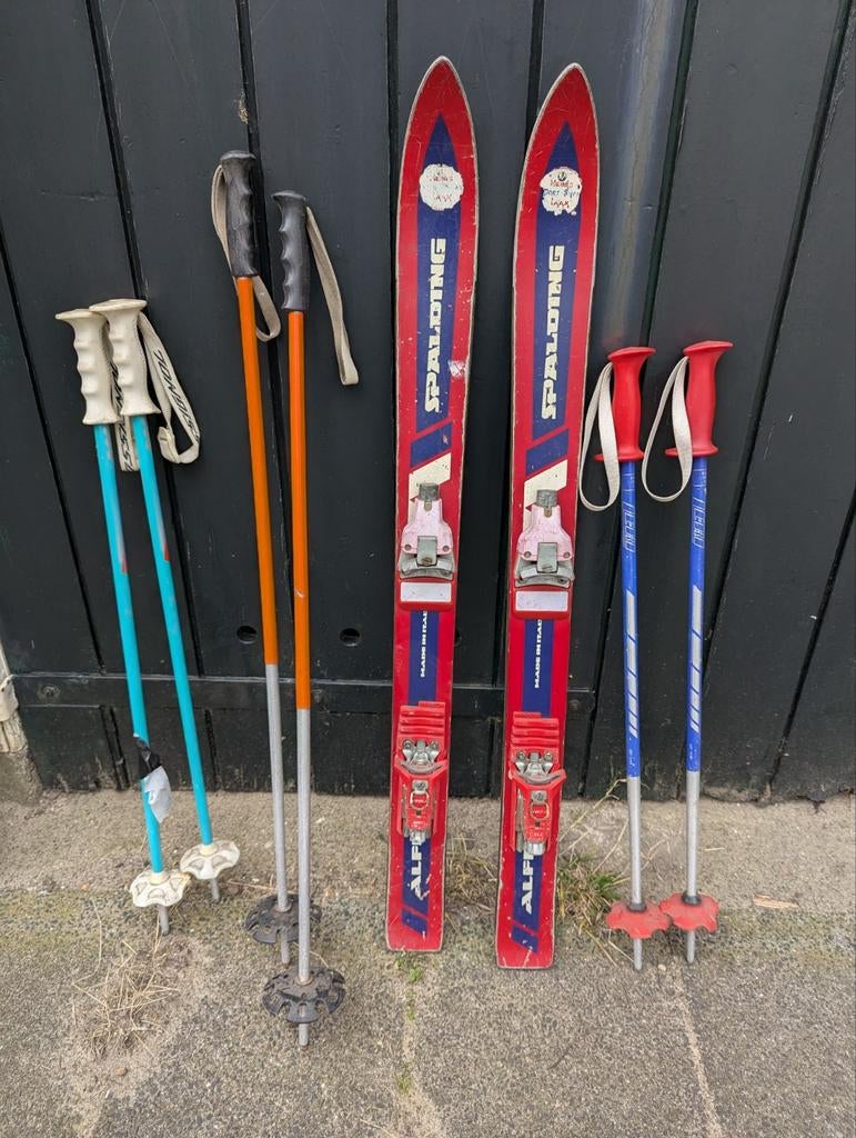 Vintage Kinderski's en Skistokken - Decoratie Après-ski, Overige merken, Gebruikt, Ophalen of Verzenden, Skiën