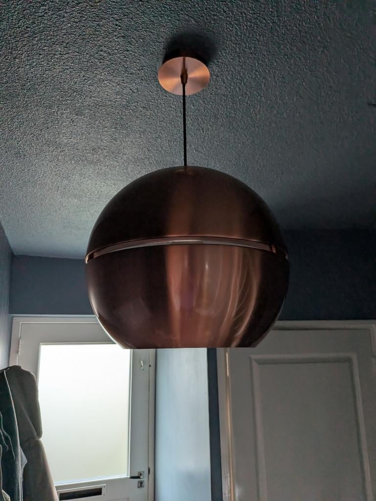 Zuiver retro 70 koper, Huis en Inrichting, Lampen | Hanglampen, Ophalen of Verzenden, Zo goed als nieuw, Minder dan 50 cm
