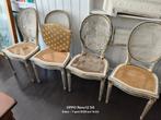 4 medaillon stoelen Lodewijk XVI vintage bergere,, Gebruikt, Wit, Ophalen of Verzenden, Vier
