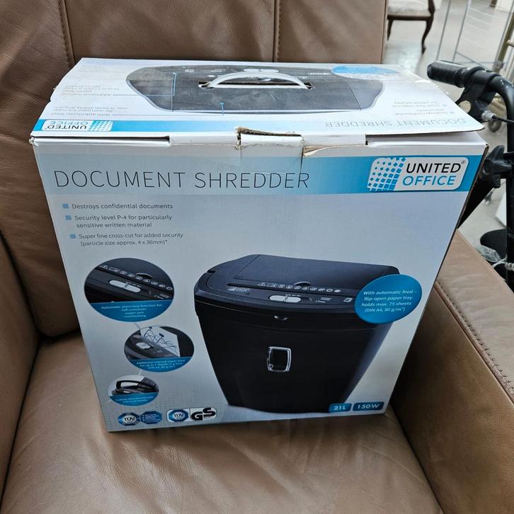 United Office papiervernietiger -, Diversen, Bureau-accessoires, Ophalen of Verzenden