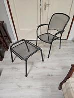 Tuinstoel met voetenbank voor €20,-, Ophalen, Kunststof, Gebruikt, Nvt