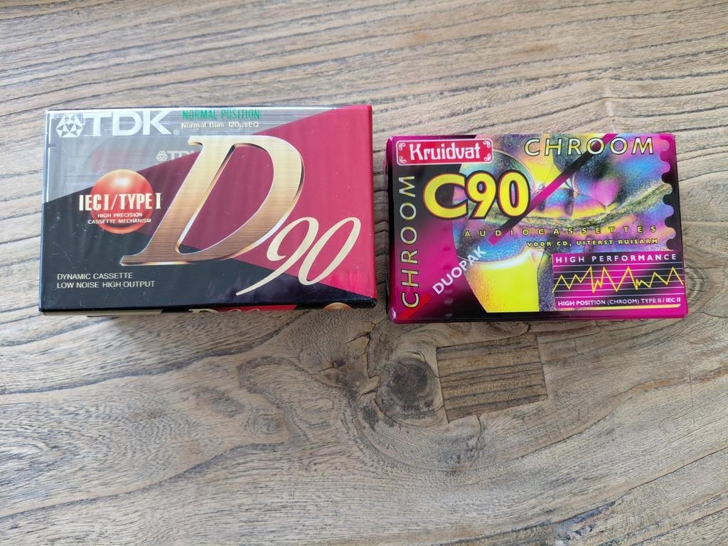 Nieuwe cassettebandjes TDK + Chrome C90 (sealed), Cd's en Dvd's, Cassettebandjes, 2 t/m 25 bandjes, Overige genres, Ophalen of Verzenden