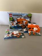 LEGO Minecraft The Fox Lodge 21178 - Compleet, Ophalen of Verzenden, Zo goed als nieuw, Complete set, Lego