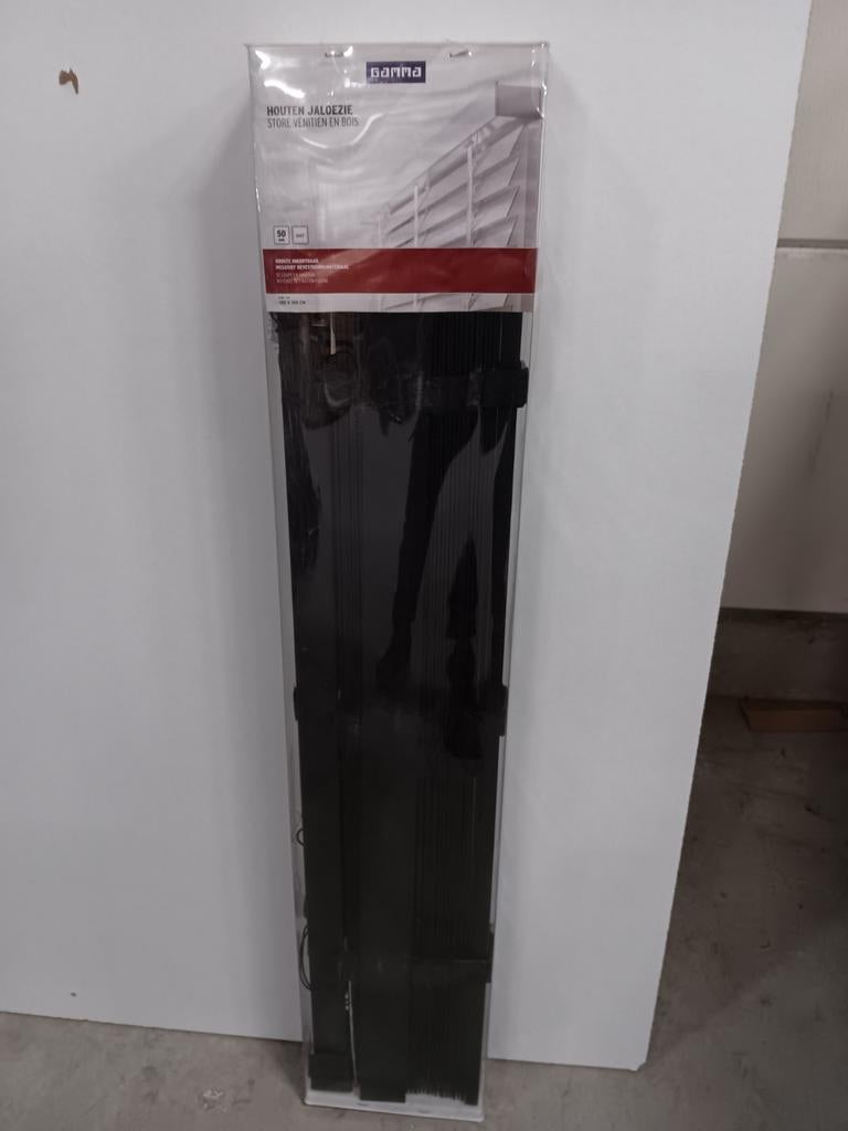 Houten Jaloezie  gamma  100 x 180 cm store vénitien en bois, Zwart, Nieuw, 150 tot 200 cm, 50 tot 100 cm
