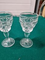 -	Borrelglazen krisstal bewerkt 2x, Ophalen of Verzenden, 'T Olde Gre-j, Info@toldegrej.nl, Endepoelstraat 20f Didam