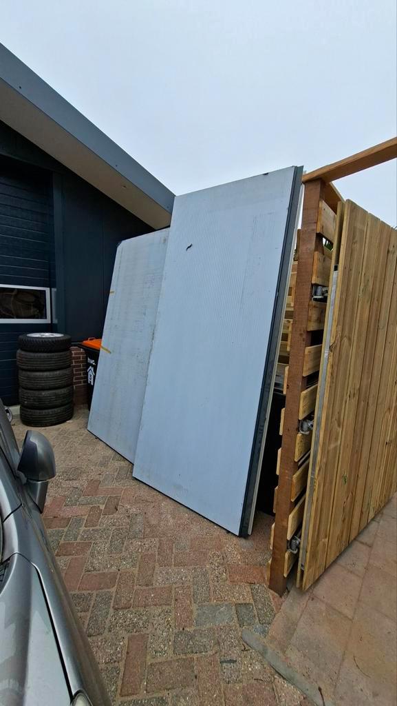 Restpartij Sandwichpanelen antraciet 80mm falk 1060 ral 7016, Doe-het-zelf en Verbouw, Platen en Panelen, Zo goed als nieuw, Overige materialen