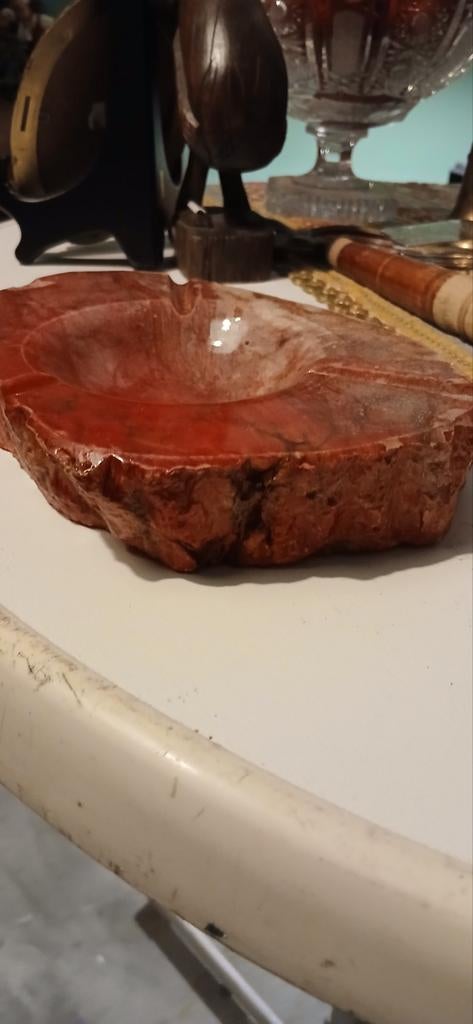 Zware asbak, marmer of steen, 25 cm lang, Ophalen of Verzenden