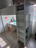 Witte hoogslaper met bureau en kast ikea SMÅSTAD, Ophalen of Verzenden, Hoogslaper