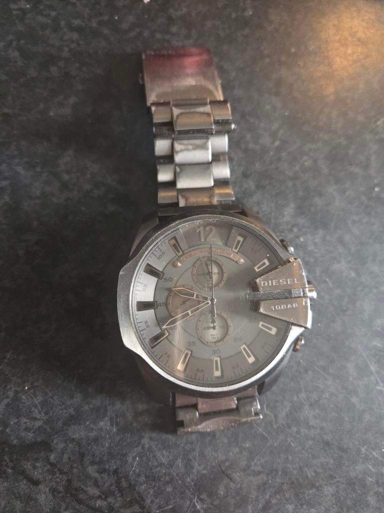 Diesel herenhorloge met stalen band, Staal, Gebruikt, Staal, Polshorloge
