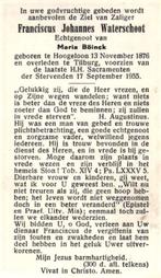 Waterschoot Franciscus Johannes Hoogeloon 1876-1955 Tilburg, Ophalen of Verzenden