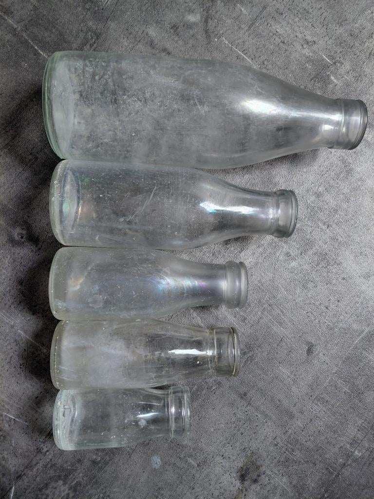 5x oude Nederlandse melkfles zuivel bodemvondsten, Ophalen of Verzenden