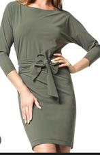 Heerlijke jurk travelstof groen s 36 38 caroline ladress, Verzenden, Zo goed als nieuw, Maat 36 (S), LaDress