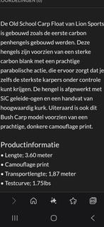 Te koop penhengel lion sports 3.60 cm 1.75 lbs, Watersport en Boten, Ophalen, Zo goed als nieuw, Werphengel