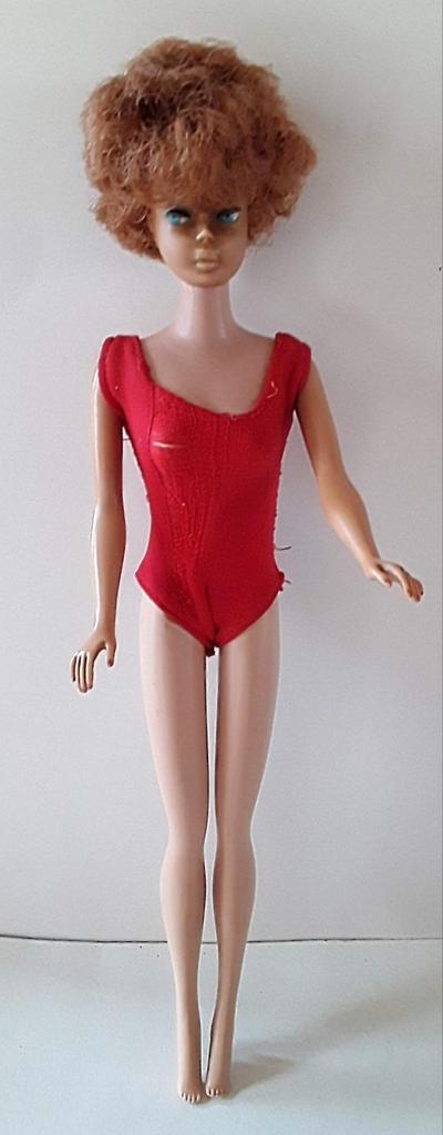Vintage roodharige bubblecut barbie pop 1958-1962., Verzamelen, Poppen, Gebruikt, Fashion Doll, Ophalen of Verzenden