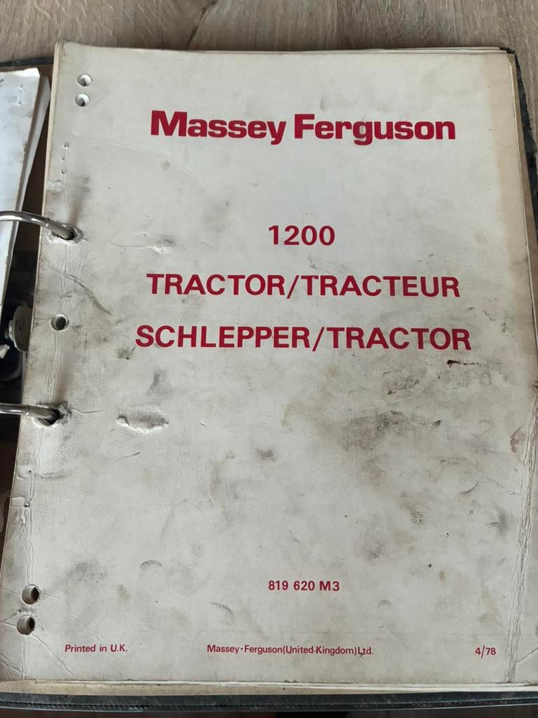 Massey ferguson 1200 onderdelen boek, Ophalen, Overige merken