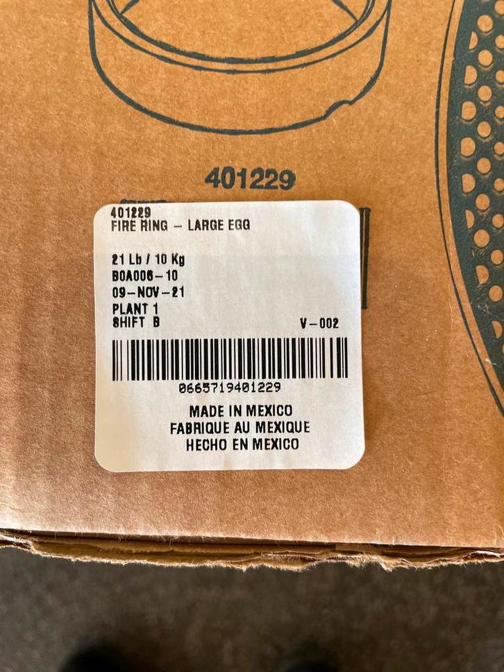 Big Green Egg Fire Ring Large - Nieuw in doos, Tuin en Terras, Barbecue-accessoires, Nieuw, Ophalen