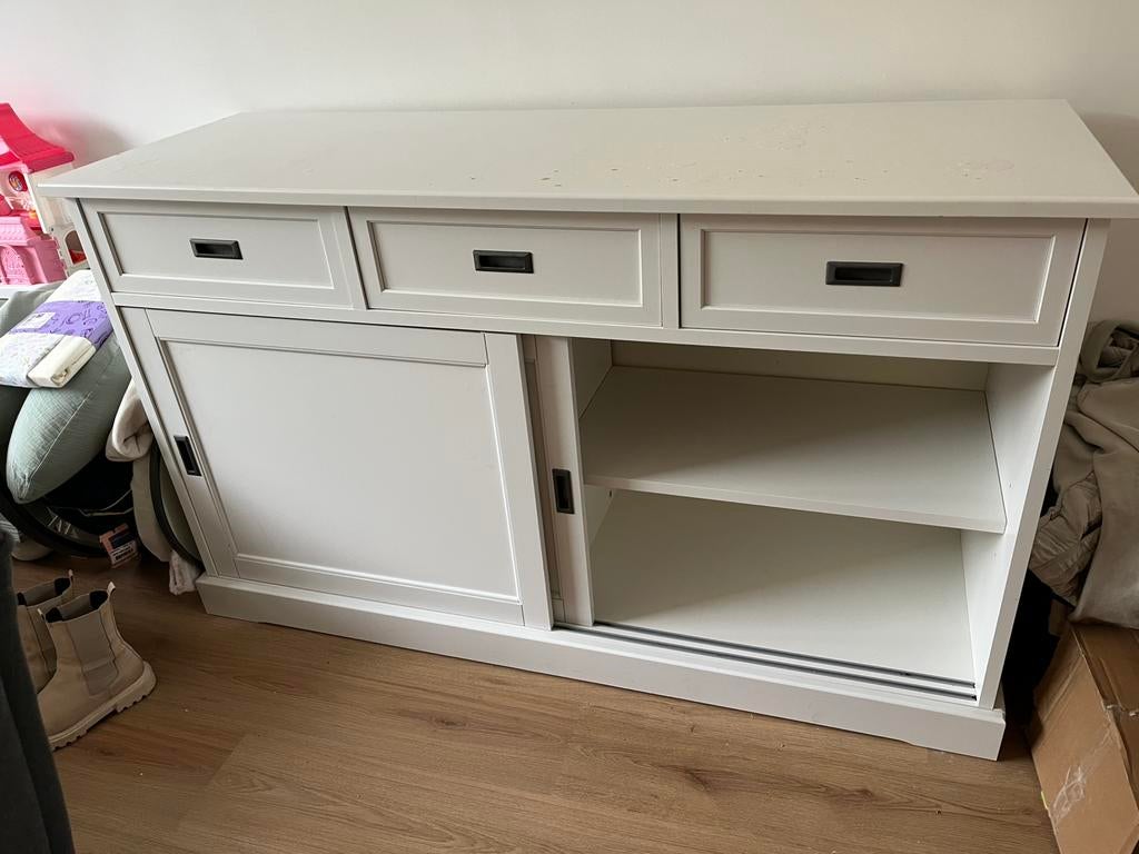 Havsta landelijk dressoir wit, Ophalen, Gebruikt, Met deur(en), 150 tot 200 cm