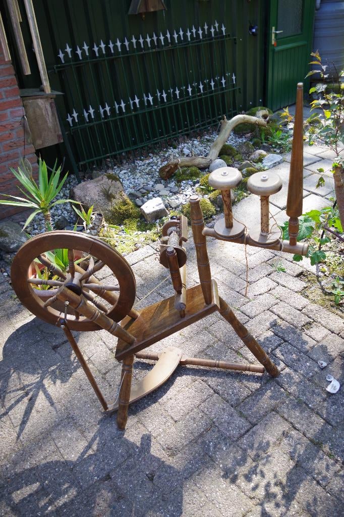 spinnewiel, Ophalen, Gebruikt, Spinnewiel