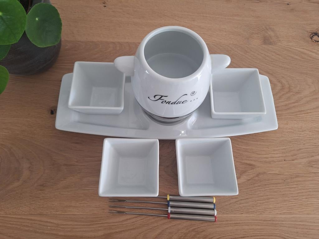 Complete fondueset - Nieuwstaat, Ophalen of Verzenden, Zo goed als nieuw, Brander, Fondueset