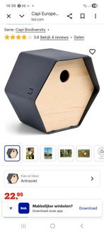 VOGELHUISJE KUNSTOF NIEUW GRIJS/ BEIGE, Ophalen of Verzenden, Nieuw