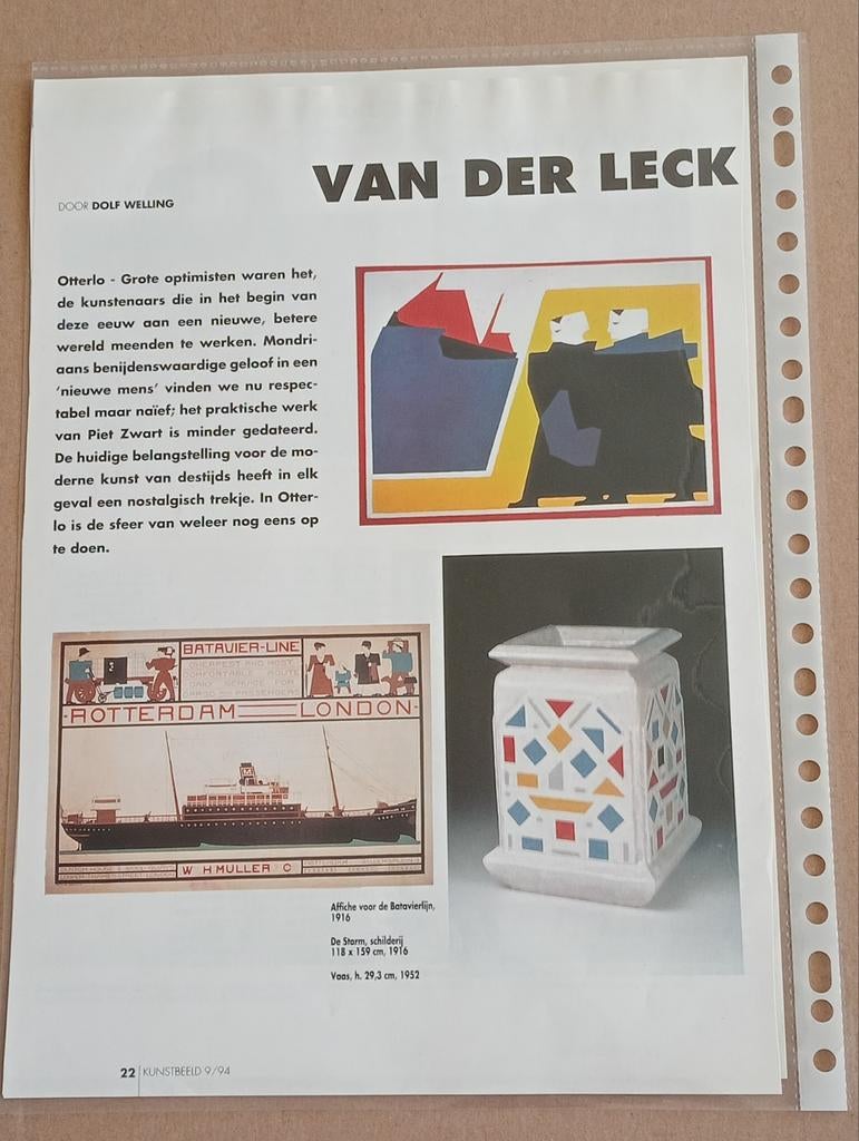 Bart van der Leck 4 artikels, Ophalen of Verzenden, 1980 tot heden, Tijdschrift