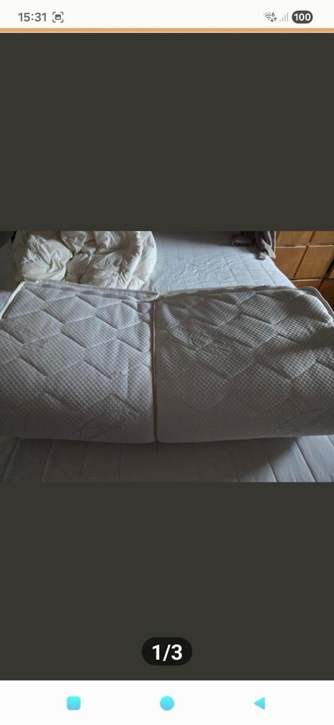 2x Zo goed als nieuwe matrastoppers 90x190 cm eenpersoons, Ophalen