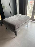 Grijze poef van Sofacompany met zwarte poten, Ophalen, Gebruikt, Rechthoekig, Stof
