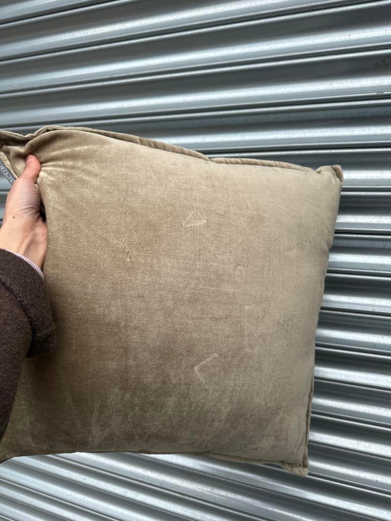 Kussen velvet 50x50 Diga Colmore, Ophalen of Verzenden, Gebruikt, Beige, Vierkant