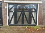 Karaktervolle houten (garage)deuren met glas – industrieel /, Ophalen of Verzenden