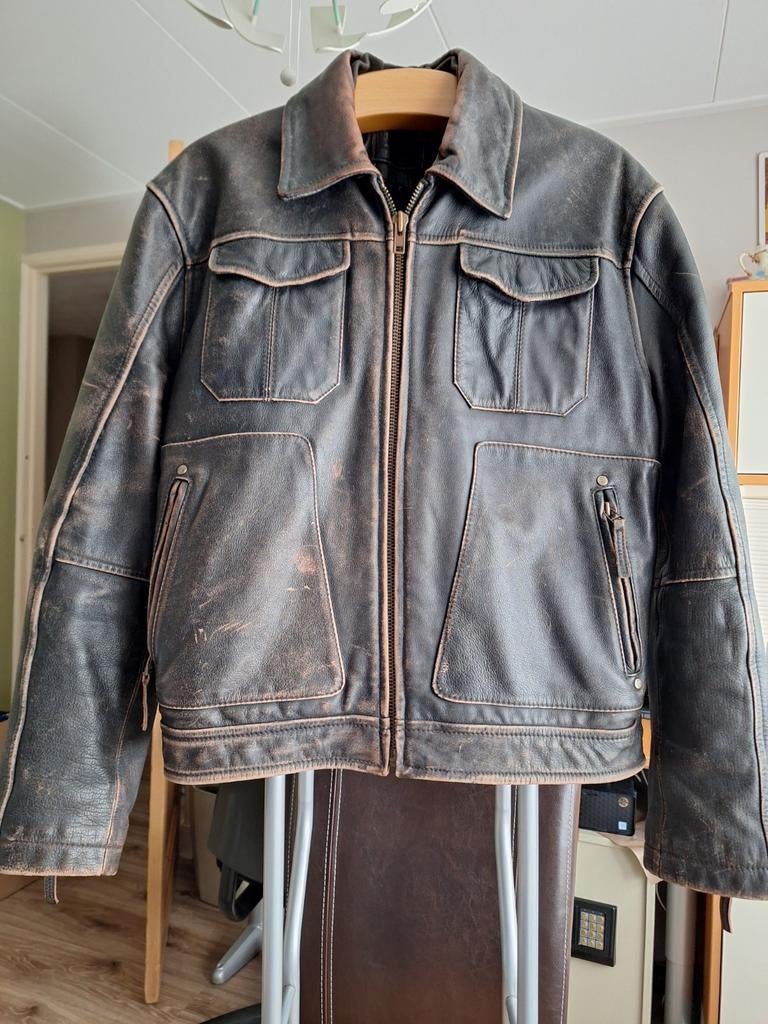 Lederen heren jack WE ltd, Kleding | Heren, Ophalen of Verzenden, Zo goed als nieuw, Maat 52/54 (L), Bruin