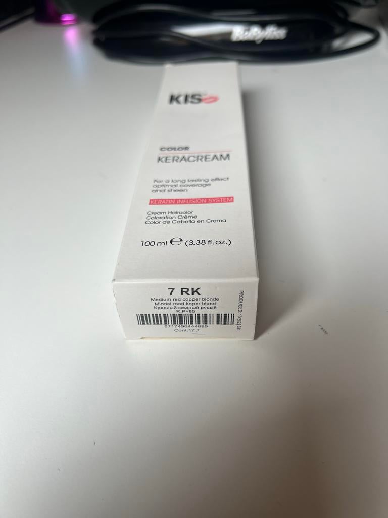 KIS KeraCream Color 7RK - Middel Rood Koper Blond Haarverf, Ophalen of Verzenden, Nieuw, Overige typen