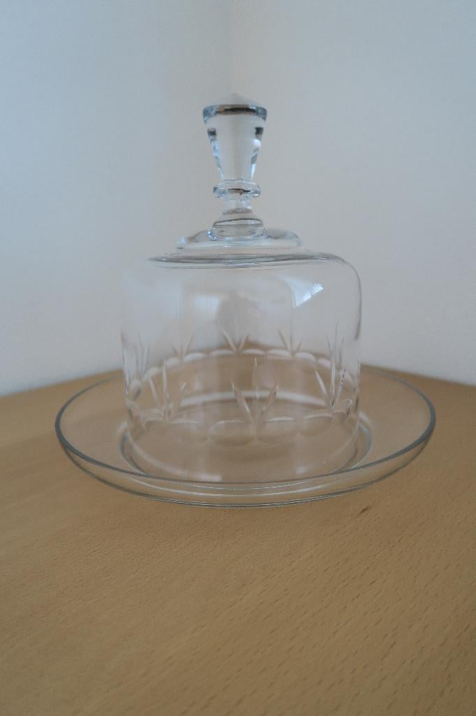 Antiek glazen kaas of boter stolp, Antiek en Kunst, Antiek | Glas en Kristal, Ophalen of Verzenden