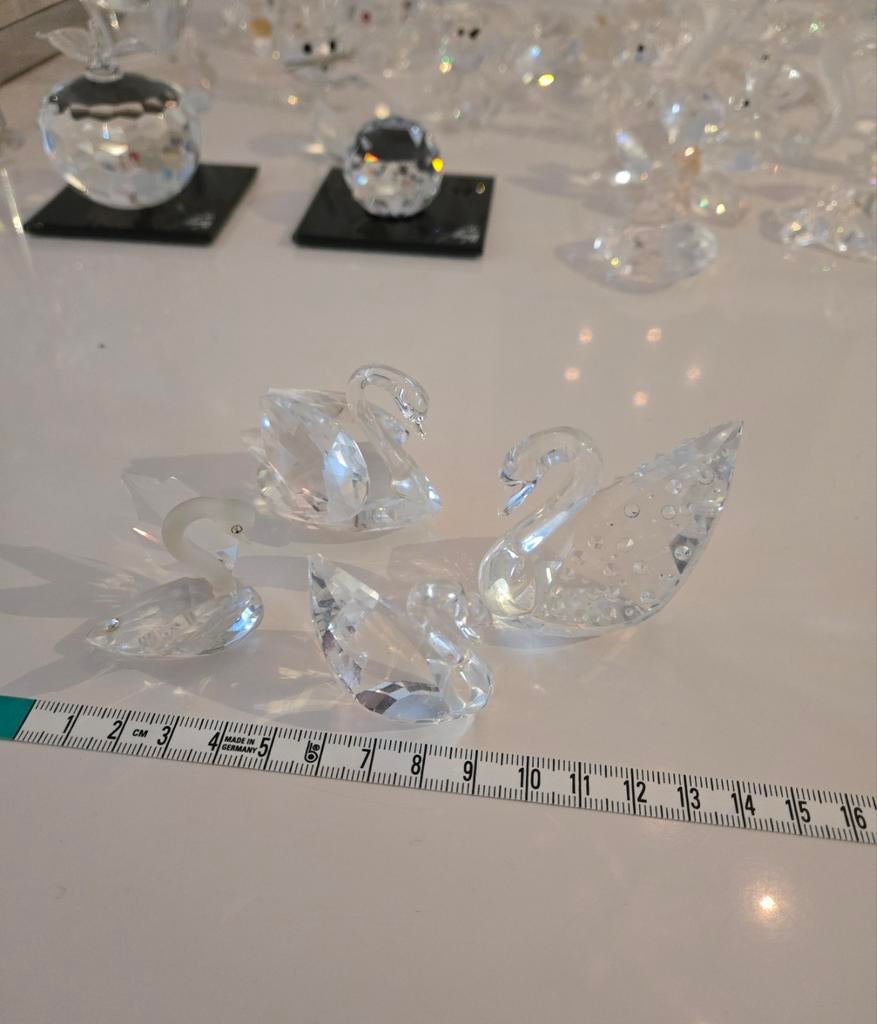 4 Swarovski Kristallen Zwanen, Ophalen of Verzenden, Zo goed als nieuw, Figuurtje