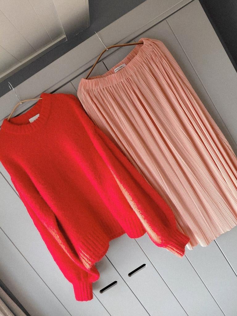 2delig set Samsoe Samsoe rok & bijpassende trui L, Verzenden, Zo goed als nieuw, Rood