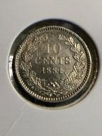 10 cent 1884 Willem III, Koning Willem III, Zilver, Ophalen of Verzenden, 10 cent